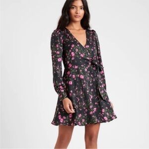Banana Republic Satin Floral Wrap dress
